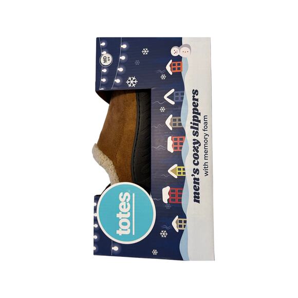 Totes Toasties Men's Memory Foam Slippers -Tan - Size MD 8-9 NEW - Picture 4 of 4